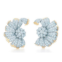 Tiffany & Co.Jean Schlumberger®18K黃金及鉑金鑲逾12卡鑽石Sea Fan耳環 $93.8萬（A）