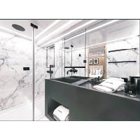 主人套房的衞浴空間以黑白為主調，型格又實用。