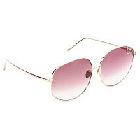  LINDA FARROW LFL1056鍍22K玫瑰金鈦金屬框配粉紅色鏡片太陽眼鏡 $6,300（B）