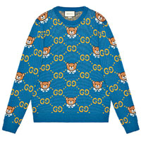 GG Logo加上泰迪熊圖案的毛衣，十分搶眼醒目。