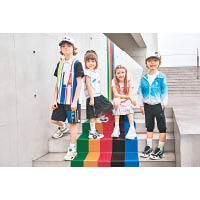 White Line系列將五環的絢爛色彩展現在服裝設計中，完美糅合藝術優雅與小朋友的運動活力。<br>HK$480~HK$880（C）
