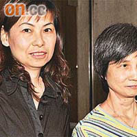 華懋證人區燕玲（左）及陳秀娟昨日出庭作供完畢。	（黃仲民攝）