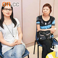 腎友聯社區關係經理陳佩嵐（左）不滿當局就器官殘障津貼申請，無制訂劃一審批機制。