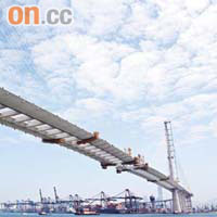 昂船洲大橋十二月啟用，當局限制區域內船隻高度。	（資料圖片）