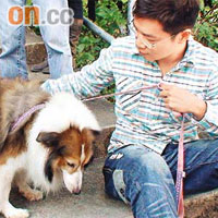 拋出車外的牧羊犬由村民代為照料。