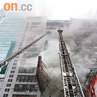 去年旺角嘉禾大廈五級火，肇禍主因是防煙門被打開，令濃煙迅即四散。	（資料圖片）