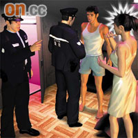 警員到場揭發嫖客未夠秤，與鳳姐齊齊被捕。