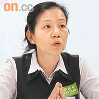 樂施會香港部副總監蕭美娟，期望港府為貧困學童新增上網津貼。	（照片由樂施會提供）