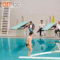 九龍公園泳池於意外後繼續進行跳水賽事。