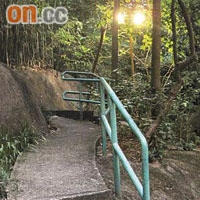 京士柏道花園街燈照明不足，晨運客隨時「差錯腳」。