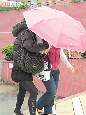 女被告劉芳婷（左）昨穿一身黑色套裝到庭應訊。