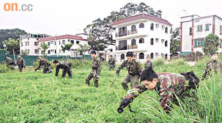 快速應變部隊人員進行地氈式搜索。	（林明強攝）