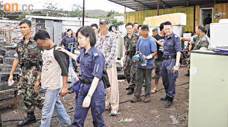 入境處聯同警方及勞工處採取聯合行動打擊非法勞工，合共拘捕十六人。