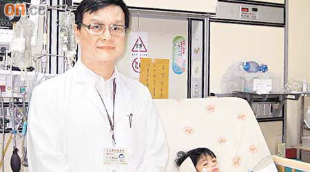 宋文舉醫生說台北榮民總醫院兒童部加護中心已準備好為茵茵做肺部手術。	（駐台記者陳敏鳳傳真）