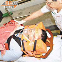 銅鑼灣<br>在卡拉ＯＫ失足滾落樓梯青年送院搶救。	（呂浩鋒攝）