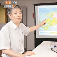 理工大學土木及結構工程學系王韜教授表示，本港臭氧污染嚴重，臭氧濃度續有上升趨勢。	（甘偉倫攝）