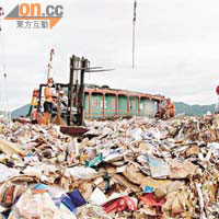 全港廢紙回收商正醞釀罷市半個月，隨時令香港變成臭港。	（吳君豪攝）
