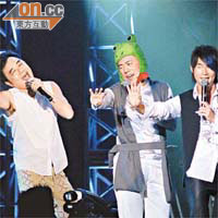 陳昇（左）等三位台灣歌手上亞視宣傳的計劃告吹，成為亞視提交的「罪狀」之一。