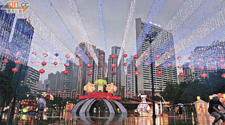 維園綵燈會展出多組中國藝術主題綵燈。	（盧志燊攝）