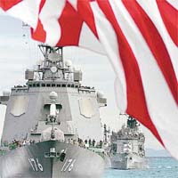 日本海上自衞隊將大舉出動與美軍舉行「奪回釣魚島」軍演。	（資料圖片）