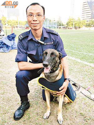 盧繼忠指其拍檔警犬Major英勇護主，令他記憶猶新。