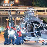 ○七年底元朗新田公路一宗車禍，飛行服務隊直升機首次執行公路拯救行動。