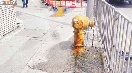 葵豐街有水龍頭長期漏水，水務署被指維修不力。