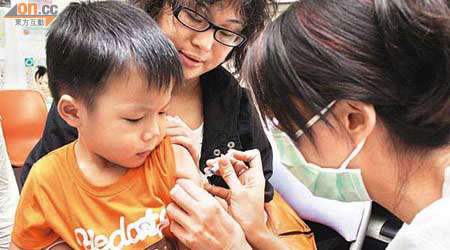 兒童注射季節性流感疫苗，有效預防季節性流感。	（資料圖片）