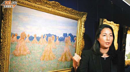 黃林詩韻指，安排私人洽購油畫目的是方便低調的收藏家，圖中油畫是莫內的《吉維尼的少女》。