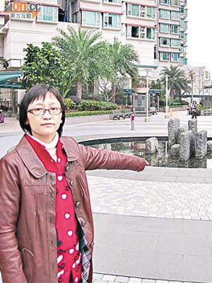 王嘉盈指過去一年僅百五名「街外人」經公共通道到平台花園。	（何昀諺攝）