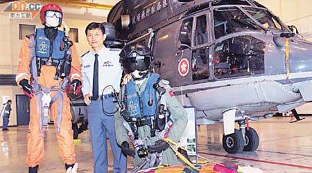 超級美洲豹直升機載運量是海豚直升機的三倍，故主力用作拯救任務之用。	（陸智豪攝）