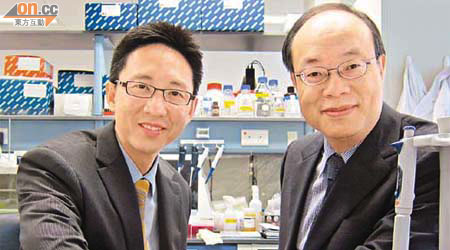 兩名內科教授陳力元（左）及黃家星（右）獲裘槎基金會頒發優秀科研者獎。