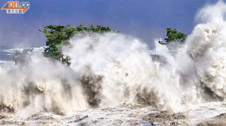 地震後海嘯席捲東北岸，調查發現巨浪最高接近三十八米。	（資料圖片）