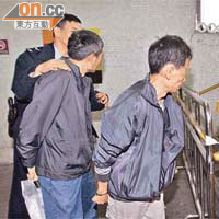 兩名涉案男子被警員拘捕帶署。