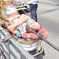 意外當日馮福喜連着貫穿身體的鋼筋送院急救。	（資料圖片）
