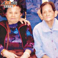 郭玉蘭（左）稱胞姊郭彩（右）患哮喘，希望可以在香港逗留多些時間相伴。