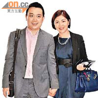 仁濟董事局主席李文斌（左）同太太難得唔使湊BB，享受二人世界。