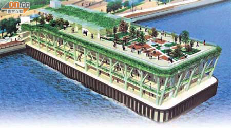 政府建議於新灣仔碼頭二樓增設餐飲設施，包括闢設露天茶座。	（資料圖片）