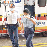 女警受傷送院。	（左錦鴻攝）