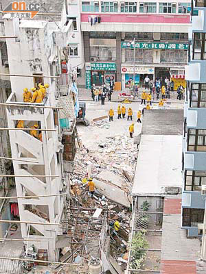 去年馬頭圍道發生塌樓慘劇，屋宇署被指事前無跟進樓宇問題。