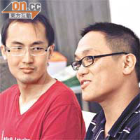 捐贈者丁怡中（右）和詹博深（左）已在去年的中國紅十字會活動上認識。