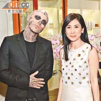 超模Rick Genest（左）全身有逾二百處紋身，何壽南千金何明懿（右）都話佩服。