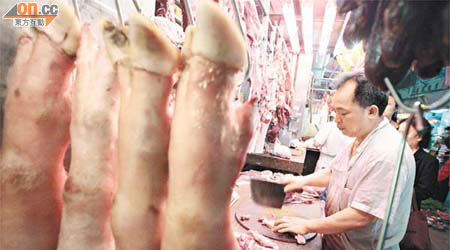 近年內地豬價不斷上升，令港人「捱貴豬」。	（蘇文傑攝）