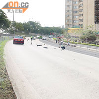 奪命車禍現場為被撞死老翁生前居住的康盛花園對開寶琳北路一個彎位。