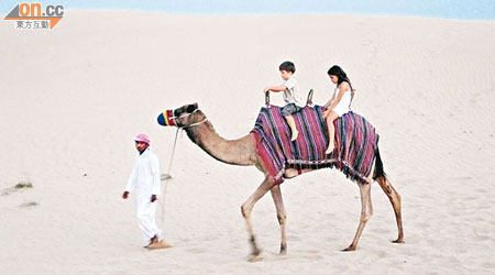沙漠騎駱駝是遊杜拜團吸引的旅遊項目，深受旅客歡迎。（資料圖片）