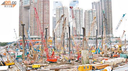 高鐵香港段以西九龍為總站，地基工程已大致完成。（資料圖片）