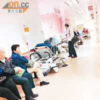 家屬呆等<br>不少病人家屬需於診療室長時間等候。