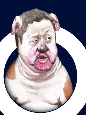網民怒轟孔慶東的「狗噏論」，惡搞他的狗肖像。（互聯網）