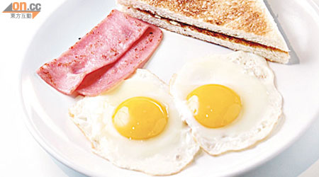 美國研究發現，早餐吃煎蛋可抑制食欲，減少午餐進食量。（資料圖片）