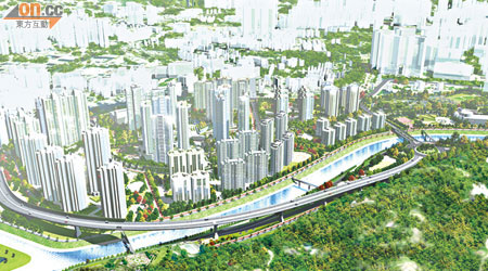政府未來重點開發新界東北區，粉嶺北的發展主題為河畔市鎮。